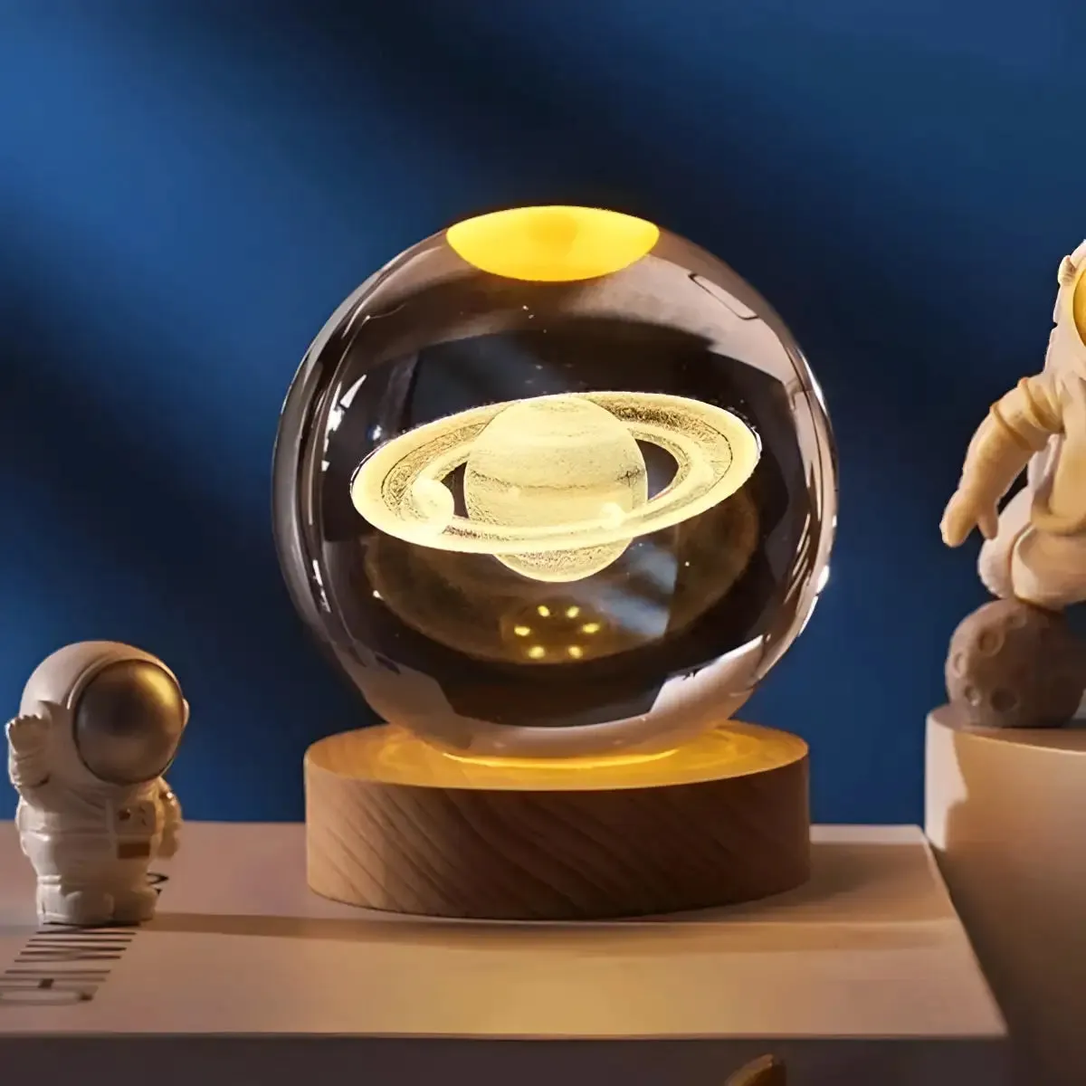 3D Solar System Crystal Ball Night Light plus Effel Tower, I Love You, Moon, Heart, Astronaut, Saturn
