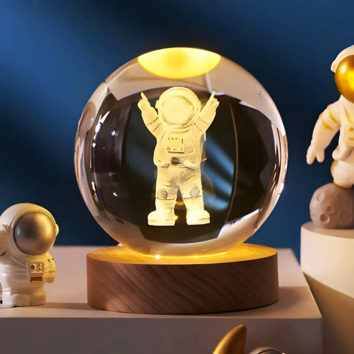 3D Solar System Crystal Ball Night Light plus Effel Tower, I Love You, Moon, Heart, Astronaut, Saturn