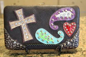 ADO | Heart & Cross Clutch Wallet