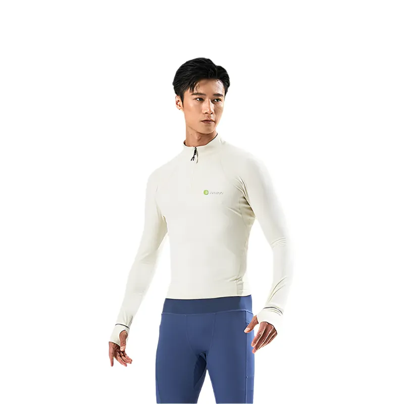 Anniou Unisex Half-zip Long-sleeved Sports Sweatshirt