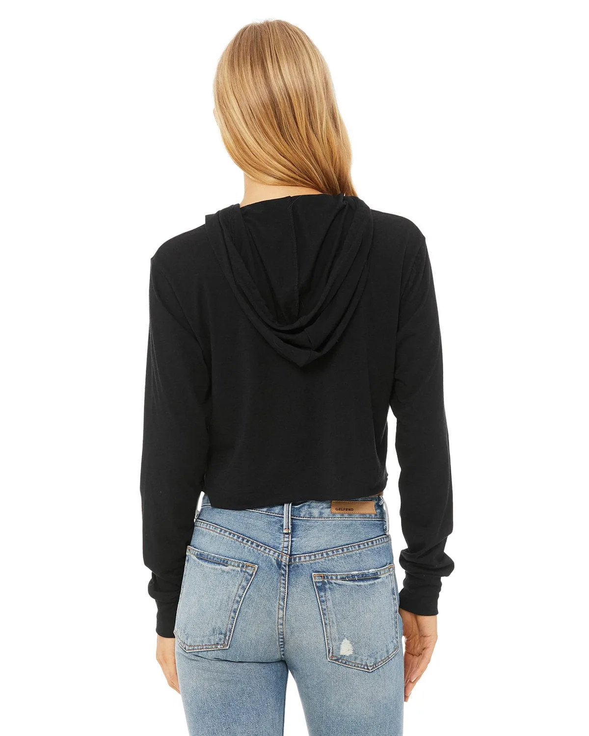 Bella Canvas Ladie's Cropped Long Sleeve Hoodie T-Shirt
