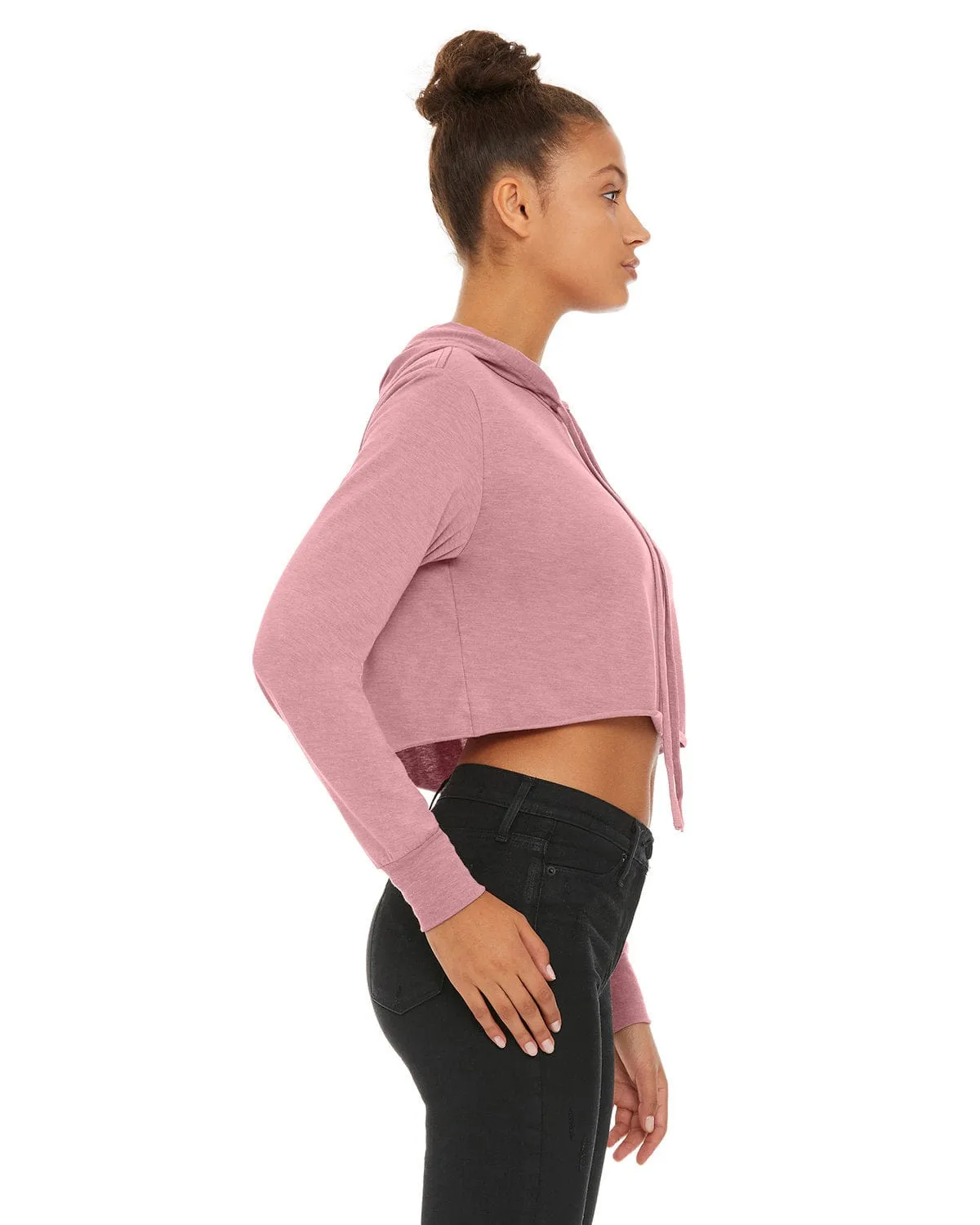 Bella Canvas Ladie's Cropped Long Sleeve Hoodie T-Shirt