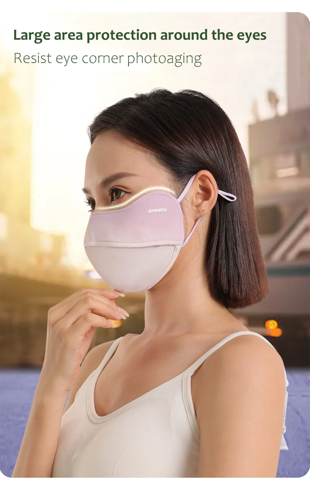 Blush Gradient Sun Protection UV Face Mask