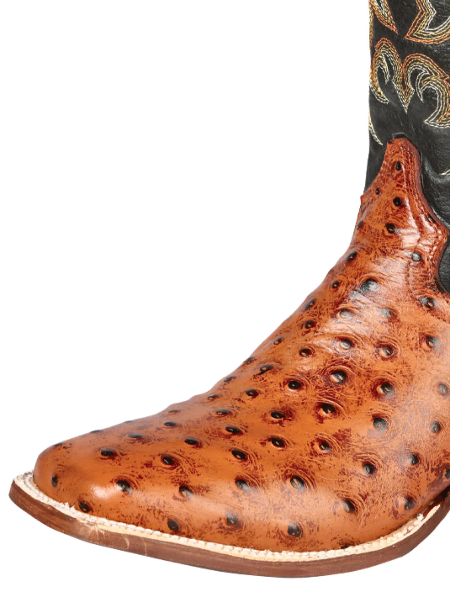 Botas Vaqueras Rodeo Imitacion de Avestruz Grabado en Piel Vacuno para Hombre 'El Señor de los Cielos' - ID: 44936