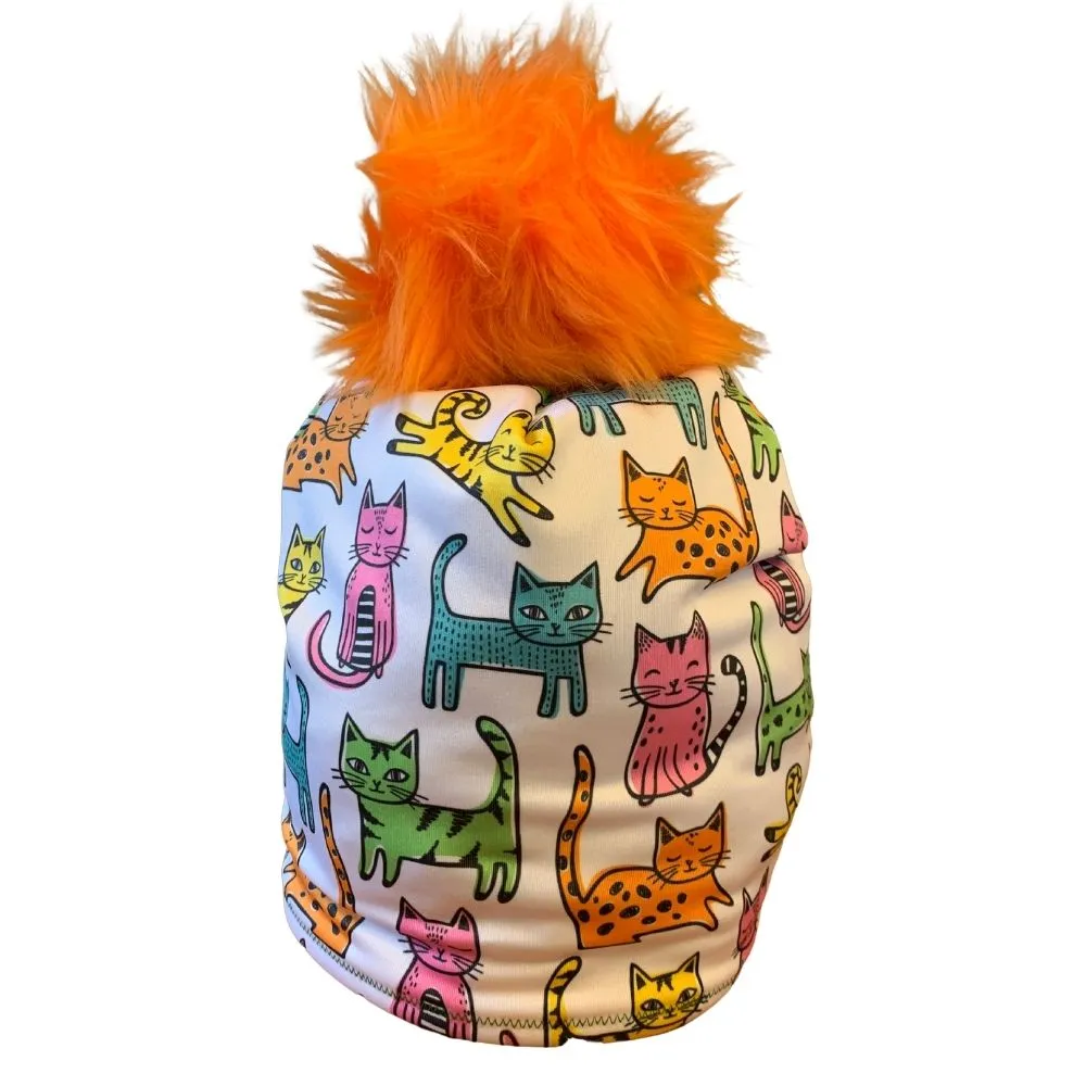 Colorful Cats Fleece Lined Hat