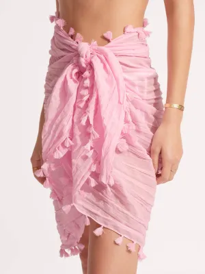 Cotton Gauze Sarong in Parfait Pink