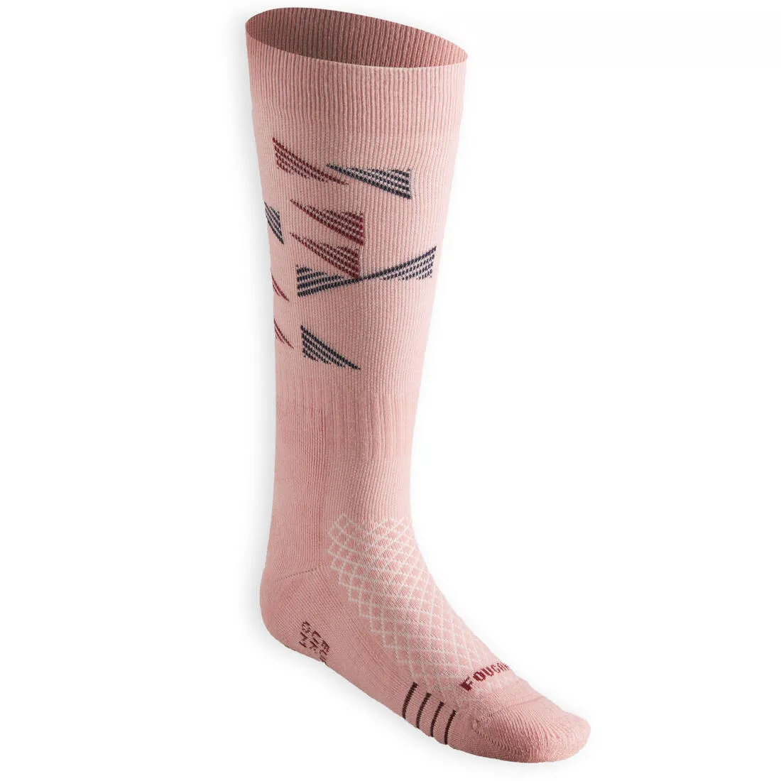 Kids' Horse Riding Socks SKS 500 - Light Pink/Plum Graphic Designs