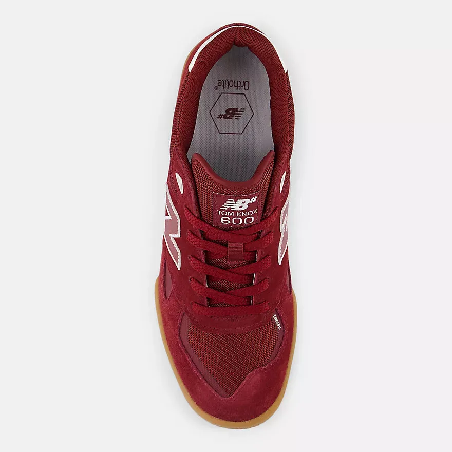 New Balance Numeric NM600 Tom Knox Skateboard Shoes - Burgundy With White