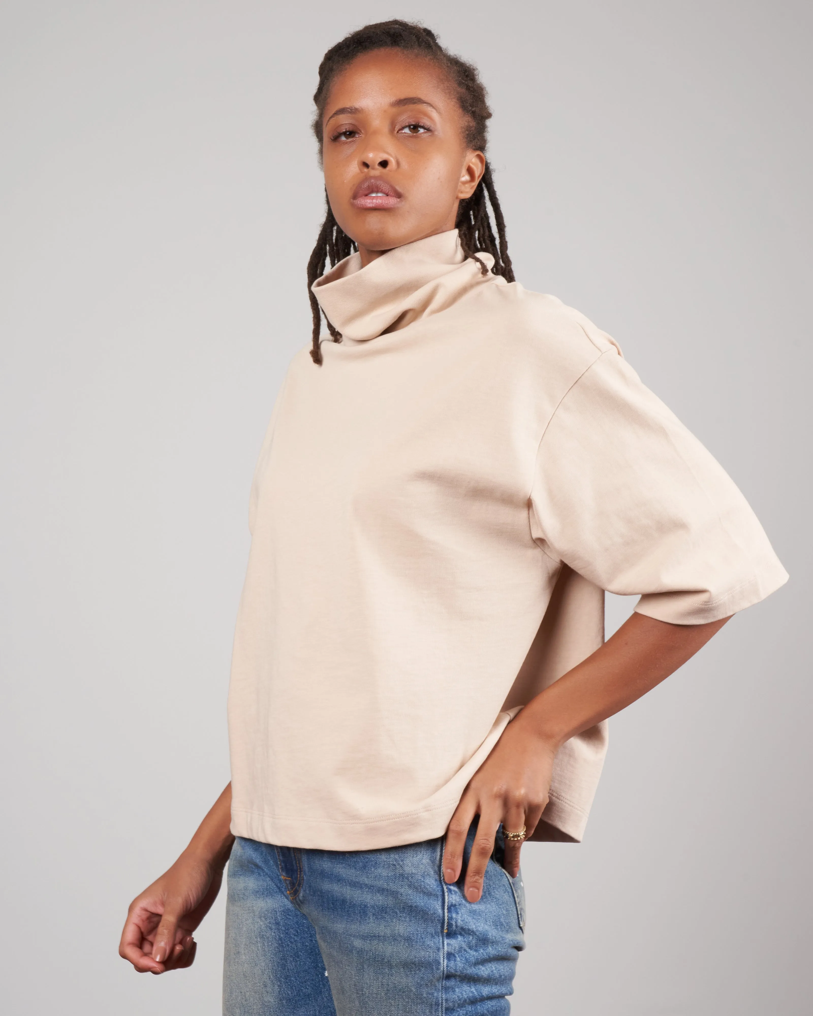 punto milano turtleneck shirt - light toffee