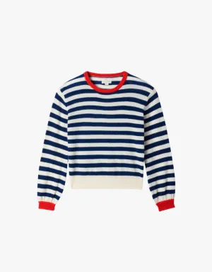 Trovata Ryann Sweater in Navy Stripe with Red