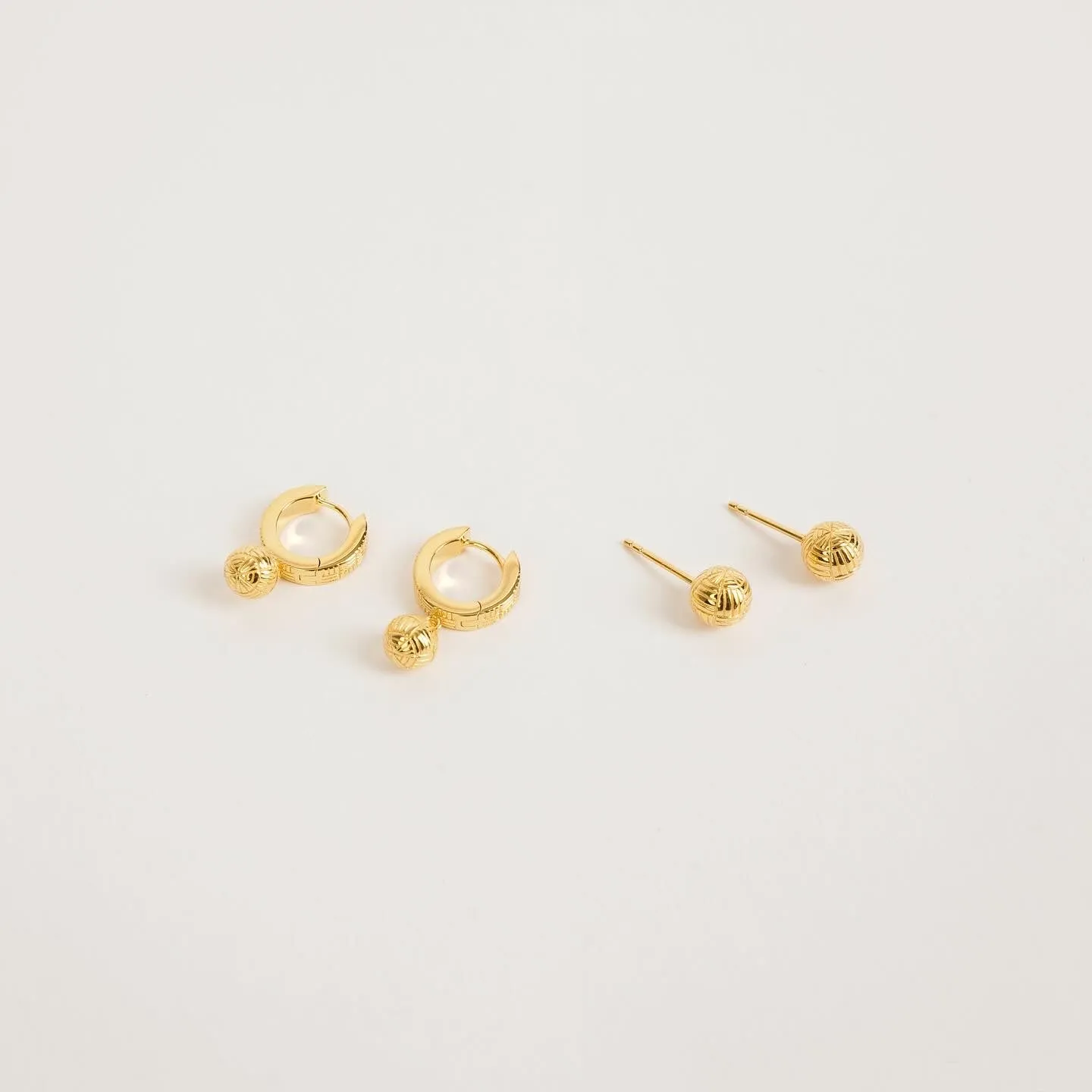 Woven Ball Stud Earrings